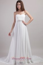 Sweetheart Chapel Train Chiffon Wedding Dress