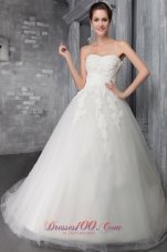 Discount Wedding Gown Sweetheart Chapel Train Tulle