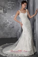 Mermaid/Trumpet Court Train Lace Wedding Dress