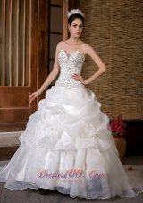 Unique Sweetheart Beading and Pick-ups Wedding Bridal Gown