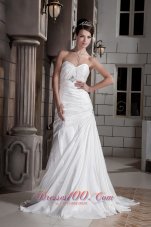 Asymmetrical Princess Sweetheart Wedding Dress Train