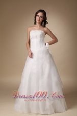A-line Wedding Dress Satin and Organza 2015