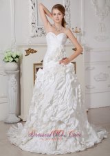 Wedding Dress Sweetheart Rolling Flower Brush Train