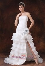 Bodice High Slit Sexy Wedding Gown Trumpet Layered