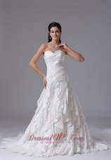 Sweetheart Wedding Gown Ruffles Brush Train