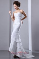 Unique Sweetheart Layer Beach Bridal Dresses Hi-lo Brush