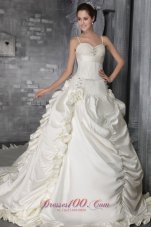 Gorgeous Church Wedding Dress Crystal Cathedral Ruffles