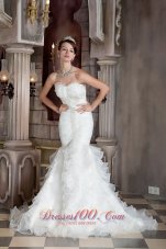 Mermaid Sweetheart Organza Ruffles Bridal Gowns