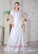 Special Square Neckline Wedding Dress Taffeta On Sale