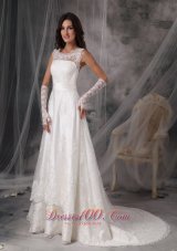 Stylish Square Princess Taffeta Lace Bridal Dress