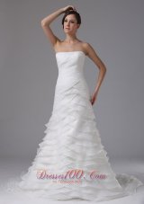 Classic Ruffled Layers and Ruched Bodice Bridal Dresses