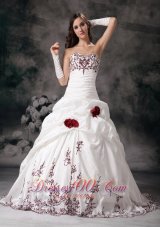 Sweetheart Bridal Dresses Taffeta Embroidery