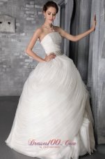Multi-tiered Strapless Organza Ruffles Wedding Dress