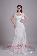 High Quality Elastic Woven Satin Lace Wedding Dress