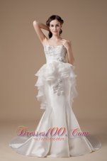 Classy Strapless Wedding Dress Satin and Organza