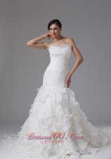 Trumpet Sweetheart Ruched Ruffles Wedding Dress