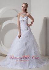 Mod Sweetheart Organza Beading Wedding Dress