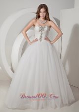 Sweetheart Wedding Dress Taffeta and Organza Beading