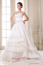 Sweetheart Bridal Dress Taffeta Beading and Appliques