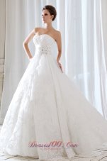 Princess Sweetheart Lace Ruchings Bridal Dress