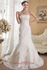 Mermaid Strapless Lace Beading Bridal Gowns