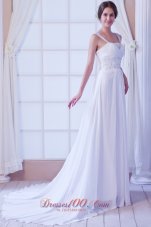 Wanted Empire Straps Chiffon Beading Bridal Dress