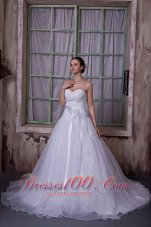 Sweetheart Taffeta And Organza Bridal Gown Handle Flower