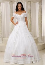 Ball Gown Off The Shoulder Wedding Dress Appliques Taffeta