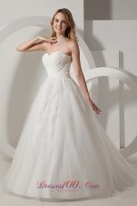 Sweetheart Appliques Bridal Dress Taffeta and Organza Court Train