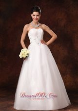 A-Line Sweetheart Beaded Dress for Church Wedding