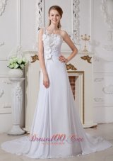 Wonderful Floral Wedding Bridal Dress One Shoulder Appliques