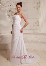 Chiffon Beach Wedding Dress Gilding Sweetheart Sweep Train