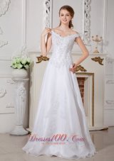 White Lace Bridal Destination Wedding Dress Off the Shoulder