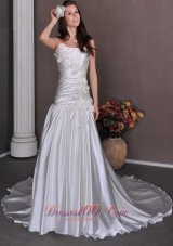 Gorgeous Wedding Bridal Dress Flowers Strapless Taffeta