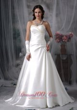 Customize Sweetheart Wedding Gowns Pearls Beading Court
