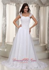 Gorgeous Wedding Bridal Dress Straps Lace Gingle Border
