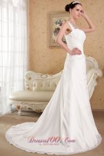 Princess Straps Beach Wedding Dress Court Chiffon Beading