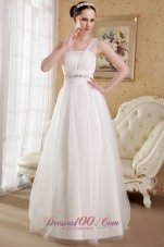 Perfect V-neck Wedding Gowns Brush Train Gilding Tulle