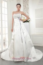 Modern Empire Maternity Wedding Dress Strapless Court Train