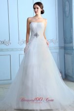 Pretty A-line Wedding Dress Fairy Tale Style Clasp Tulle