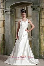 Lace Straps Wedding Dress V-neck Court Gangnam Style