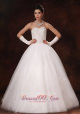 Ball Gown Sweetheart Wedding Dress Beaded Custom Made