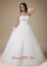 Discount Appliques Strapless Wedding Dress For Brides