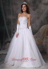 Hand Made Beaded Organza Sweetheart Wedding Dress