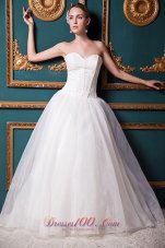 Organza Brush Train Sweetheart Bridal Gown Wedding Dress