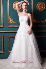 Layers Beading Strapless Ruched Wedding Dress