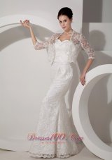 Sweetheart Mermaid Lace Jacket Wedding Dress Sash