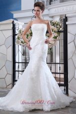 Lace Mermaid Belt Court Wedding Bridal Dress