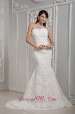 Mermaid Lace Sweetheart Brush Wedding Dress