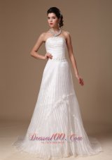 Organza Beaded Court Train Bridal Wedding Dress